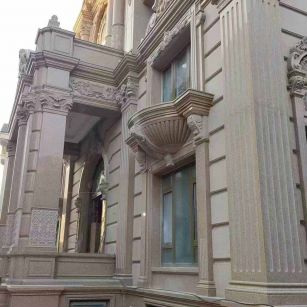 南京 黄金麻花岗岩光面别墅外墙干挂施工完成