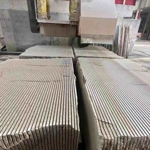 南京 车间生产日常，黄金麻白麻花岗岩