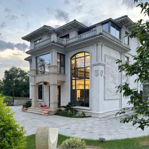 南京 白麻花岗岩私人别墅干挂石材豪华定制