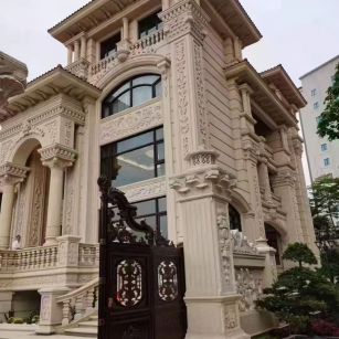 南京 黄金麻花岗岩别墅外墙干挂效果展示