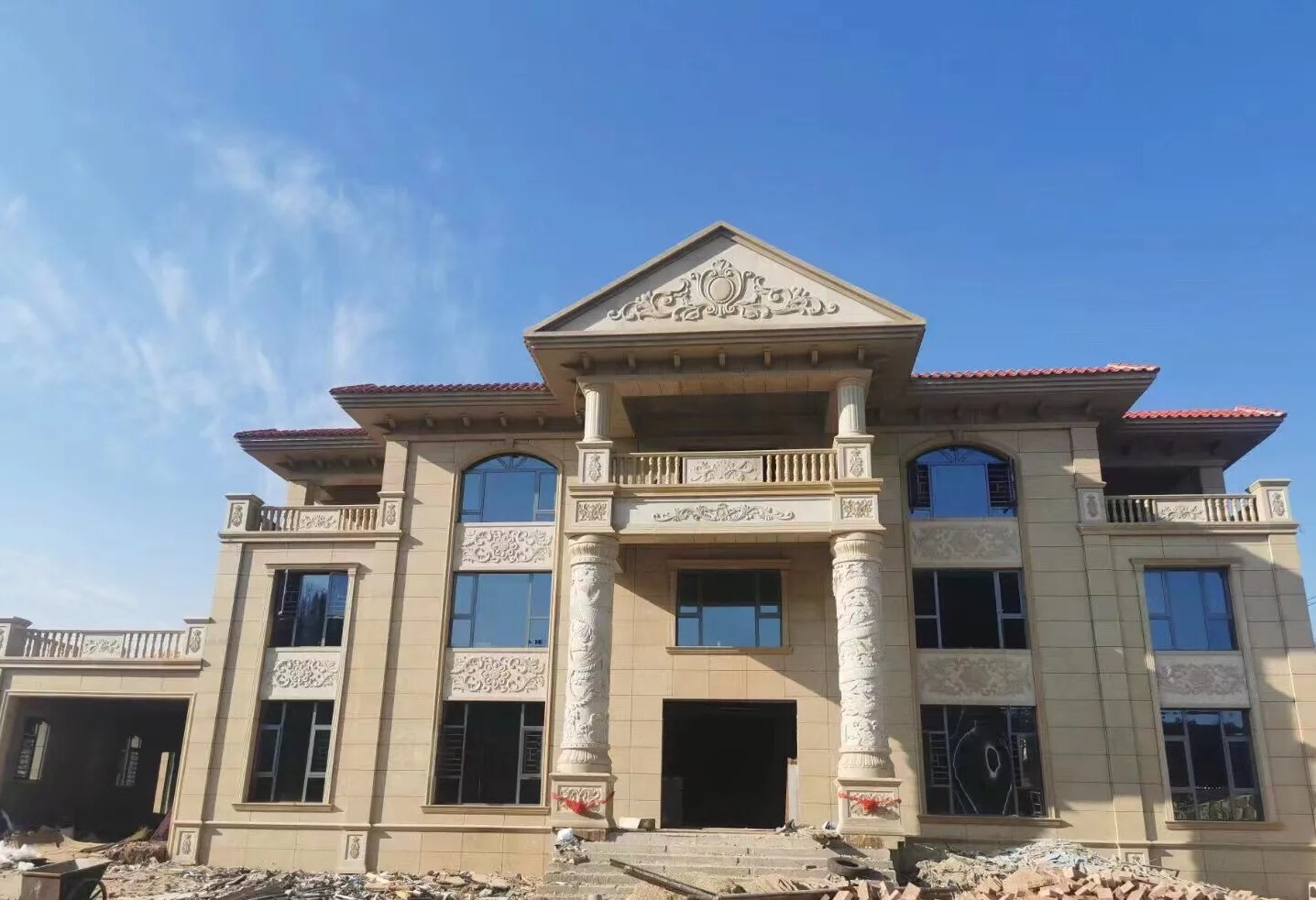 南京 黄金麻花岗岩别墅外墙干挂